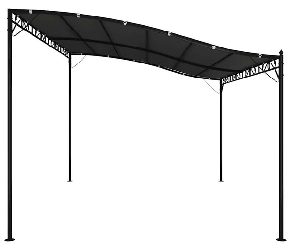 Antracitszürke szövet és acél pavilon 4 x 3 m 180 g/m²