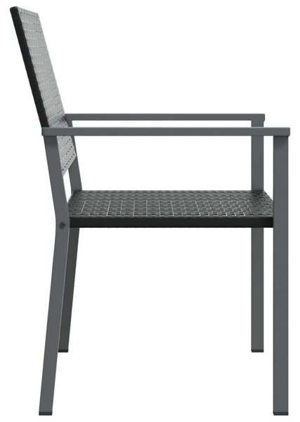 2 db fekete polyrattan kerti szék 54 x 62,5 x 89 cm