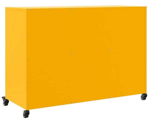 Mustársárga acél tálalószekrény 100,5 x 39 x 72 cm