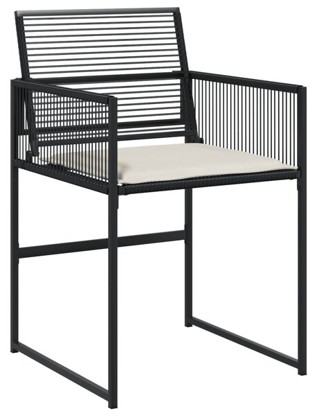 VidaXL 7 részes fekete polyrattan kerti étkezőgarnitúra párnával