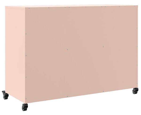 Rózsaszín acél tálalószekrény 100,5 x 39 x 72 cm