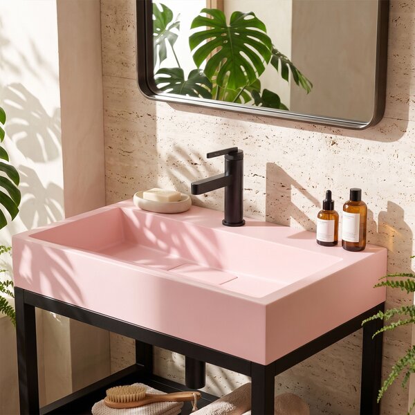 Konglomerátum mosdó GOYA PINK 50CM + rám