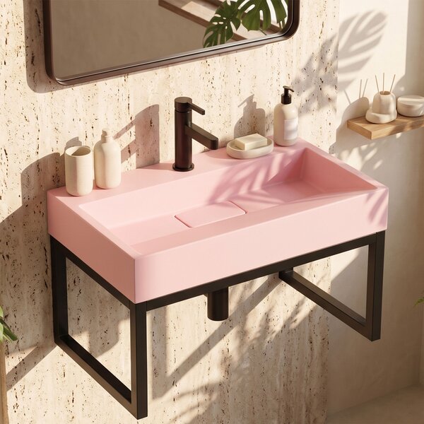 Konglomerátum mosdó GOYA PINK 50CM + rám