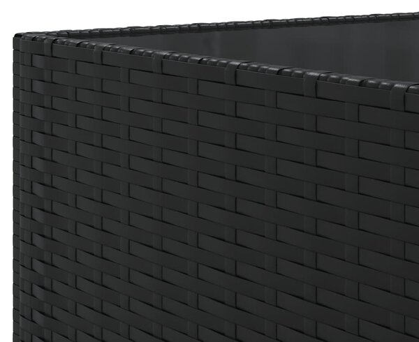 5 részes fekete polyrattan kerti ülőgarnitúra párnákkal