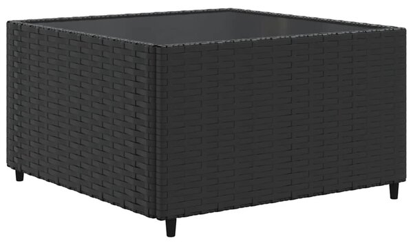 5 részes fekete polyrattan kerti ülőgarnitúra párnákkal