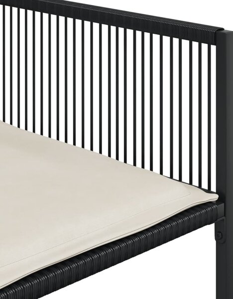 VidaXL 7 részes fekete polyrattan kerti étkezőgarnitúra párnával