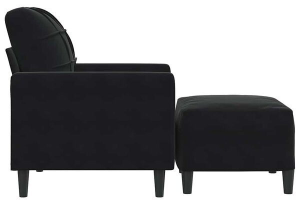 VidaXL fekete bársony kanapéfotel lábtartóval 60 cm