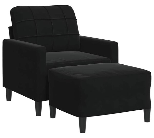 VidaXL fekete bársony kanapéfotel lábtartóval 60 cm