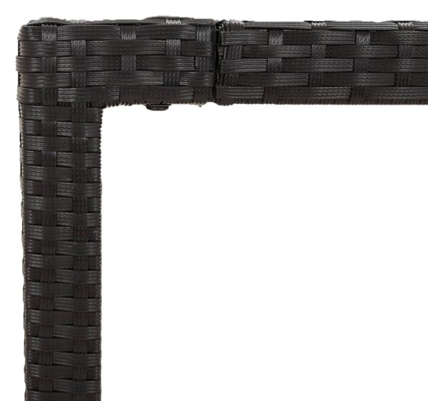 9 részes fekete polyrattan kerti étkezőgarnitúra párnákkal