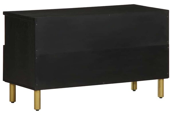 Fekete szerelt fa TV-szekrény 80 x 33 x 46 cm