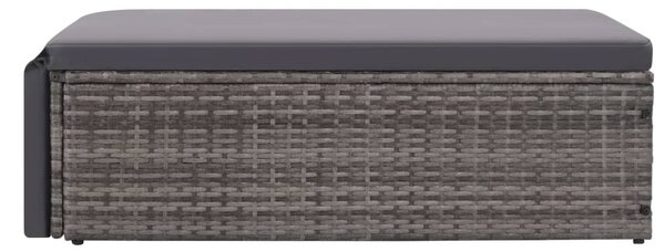 VidaXL 2 részes szürke polyrattan kerti bútorszett párnákkal