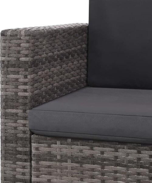 VidaXL 2 részes szürke polyrattan kerti bútorszett párnákkal