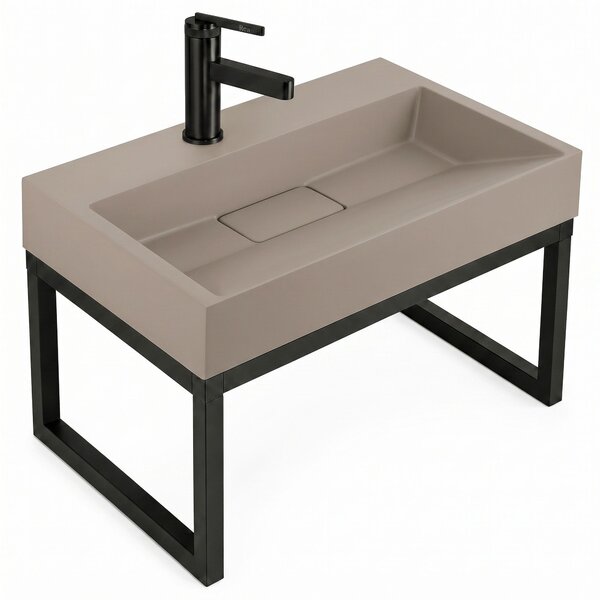Konglomerátum mosdó Rea GOYA TAUPE 50CM + állvány
