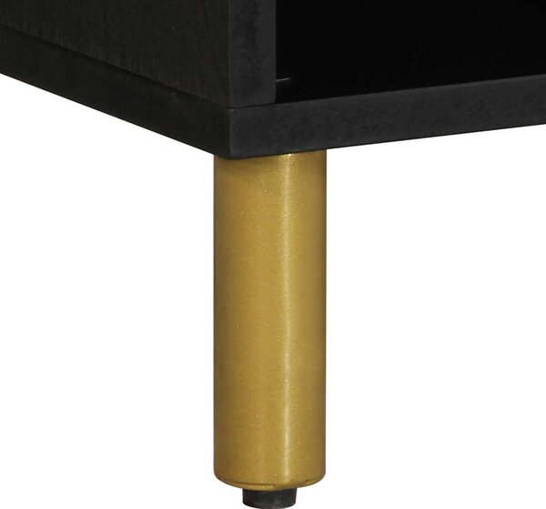 Fekete szerelt fa TV-szekrény 80 x 33 x 46 cm