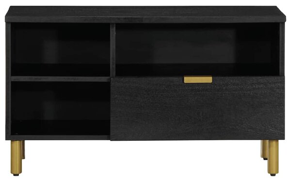 Fekete szerelt fa TV-szekrény 80 x 33 x 46 cm
