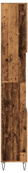 Antik fa színű szerelt fa fürdőszobaszekrény 30 x 30 x 190 cm