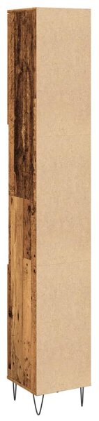 Antik fa színű szerelt fa fürdőszobaszekrény 30 x 30 x 190 cm