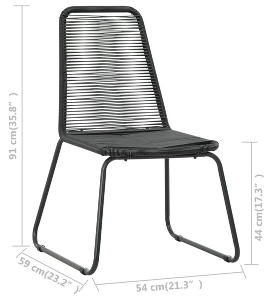 VidaXL 6 db fekete polyrattan kültéri szék