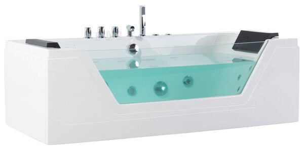 Sarok hidromasszázs kád LED világítással SAMANA 162 x 76 cm Fehér