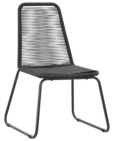 2 db fekete polyrattan kültéri szék