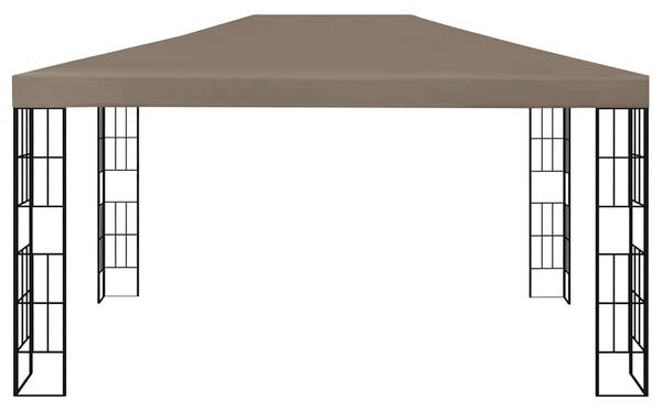 Tópszínű pavilon LED fényfüzérrel 4 x 3 m