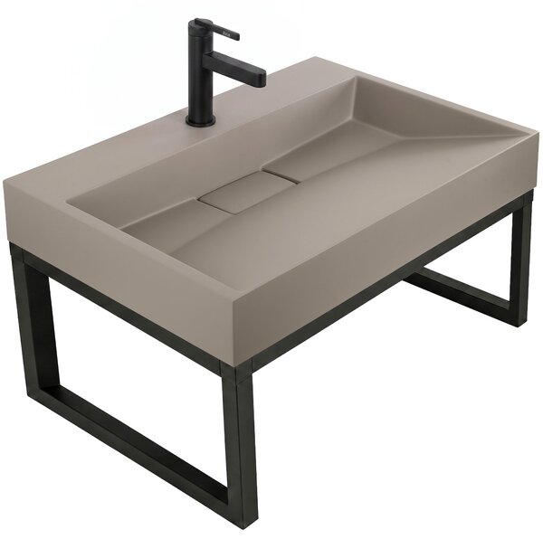 Konglomerátum mosdó Rea GOYA TAUPE 70CM + állvány