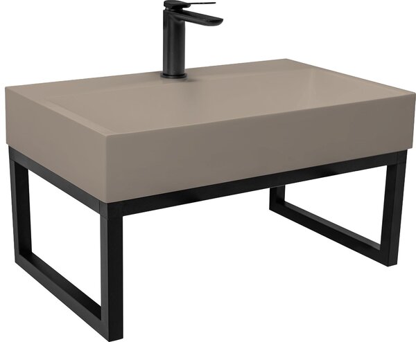 Konglomerátum mosdó Rea GOYA TAUPE 70CM + állvány