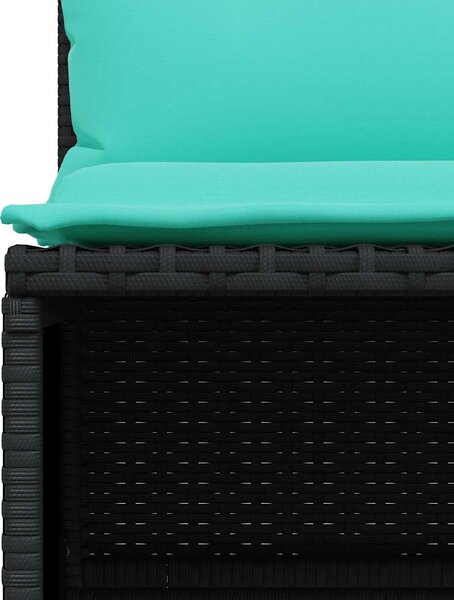 VidaXL 4 db fekete polyrattan kerti kanapégarnitúra párnákkal