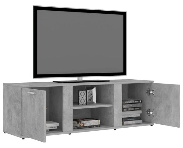 Betonszürke szerelt fa TV-szekrény 120 x 34 x 37 cm