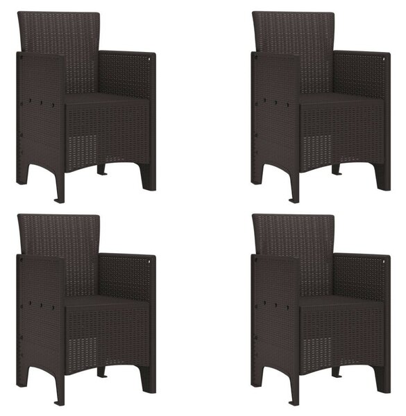 VidaXL 5 Részes Kerti Étkező Szett Barna Poly Rattan