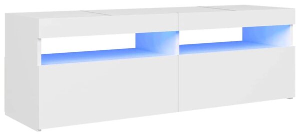 Fehér TV-szekrény LED-lámpákkal 120 x 35 x 40 cm