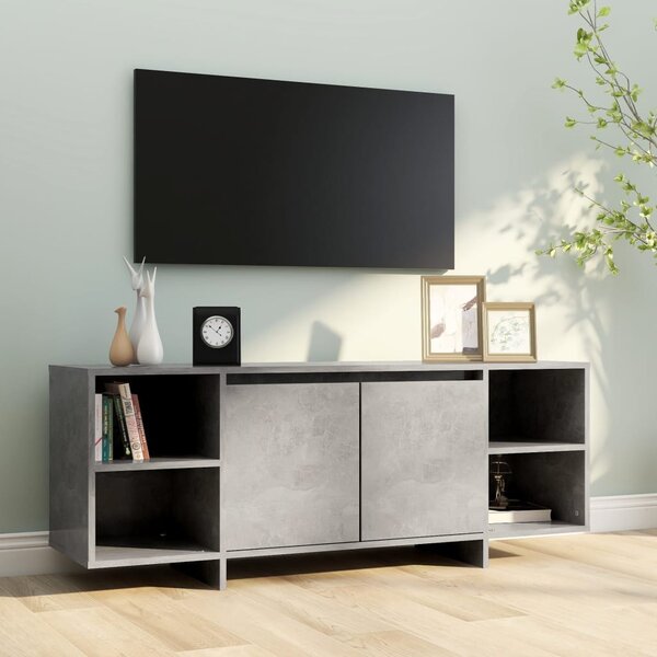 Betonszürke szerelt fa TV-szekrény 130x35x50 cm