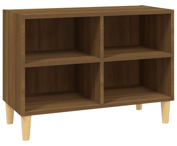Barna tölgy TV-szekrény tömör falábakkal 69,5x30x50 cm