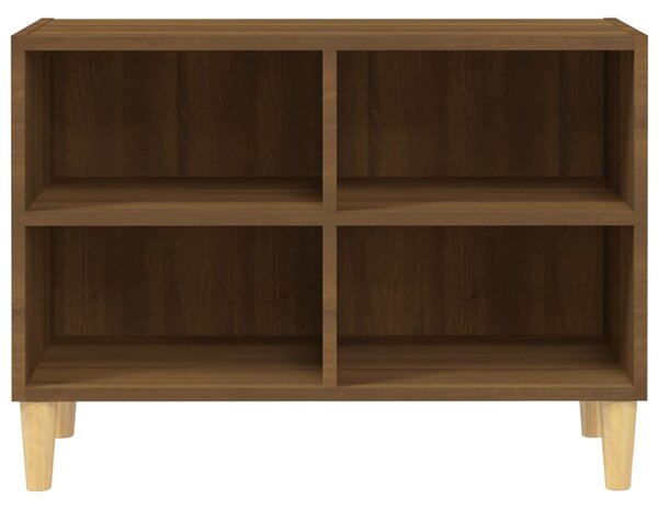 Barna tölgy TV-szekrény tömör falábakkal 69,5x30x50 cm