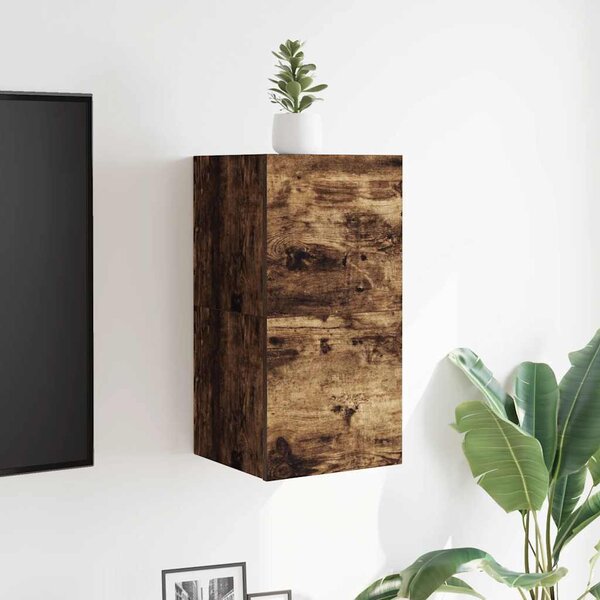 2 db füstös tölgy színű fali TV-szekrény 30,5 x 30 x 30 cm