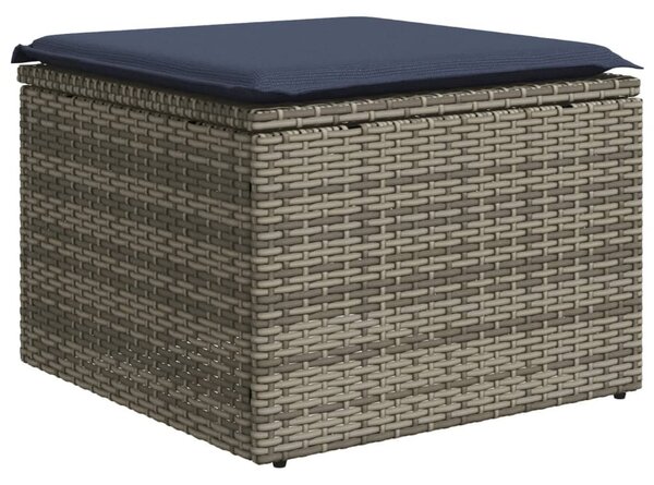 VidaXL 4 db szürke polyrattan kerti kanapégarnitúra párnákkal