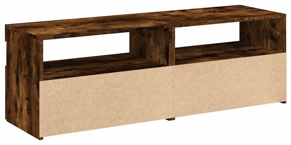 2 db barna tölgyszínű TV-szekrény LED-ekkel 60 x 35 x 40 cm