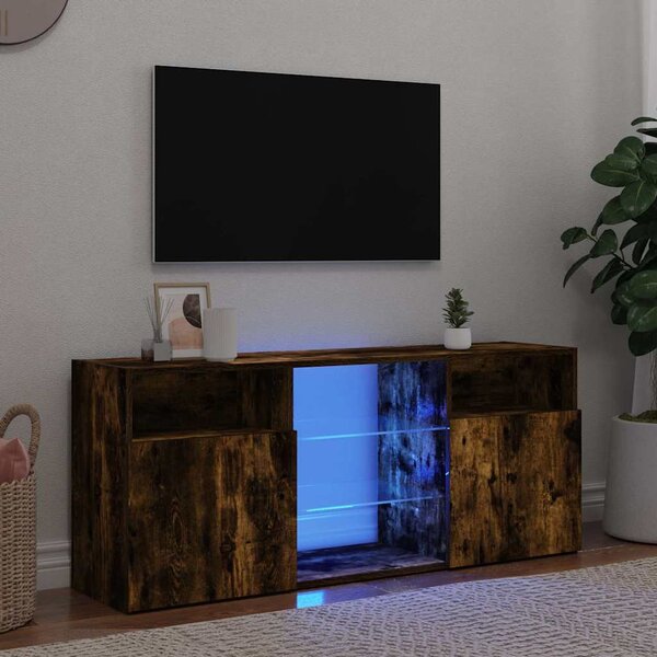 Füstös tölgy színű LED-es TV-szekrény 120 x 30 x 50 cm