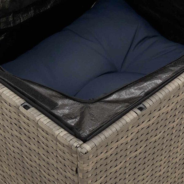 13 db szürke polyrattan kerti kanapégarnitúra párnákkal