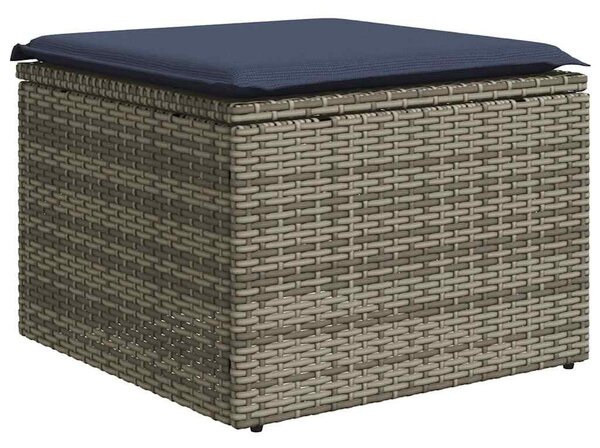 VidaXL 11 db szürke polyrattan kerti kanapégarnitúra párnákkal