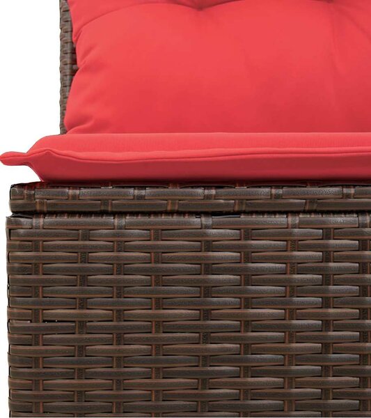 VidaXL 10 db barna polyrattan kerti kanapégarnitúra párnákkal
