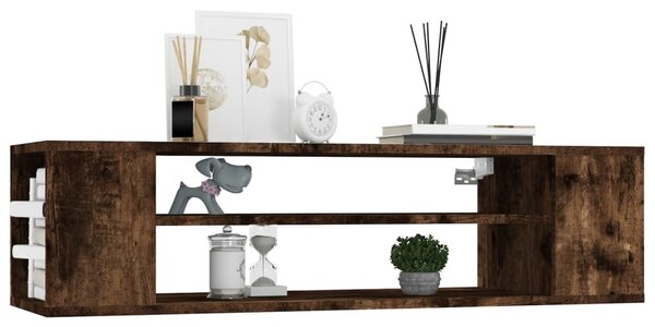 Füstös tölgy színű szerelt fa függő TV-szekrény 100x30x26,5 cm