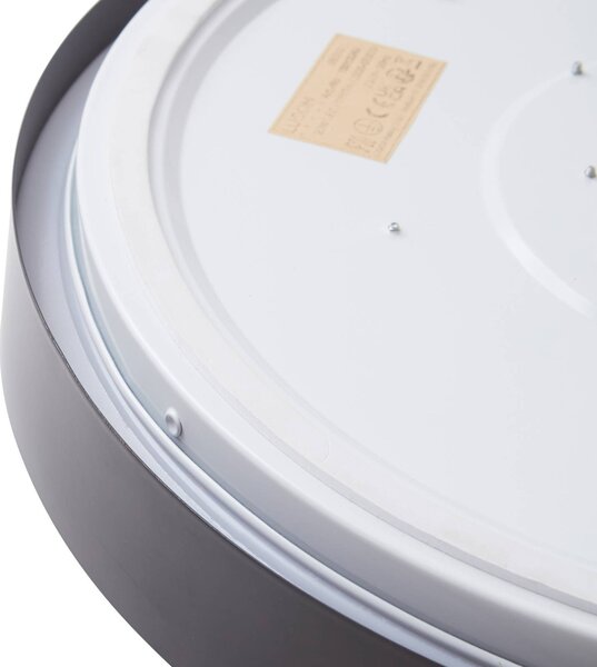 Lindby Smart LED-es mennyezeti lámpa Innes fekete 38cm RGB CCT Tuya, dimmelhető, Fekete, Nappali / Étkező, fém, Modern