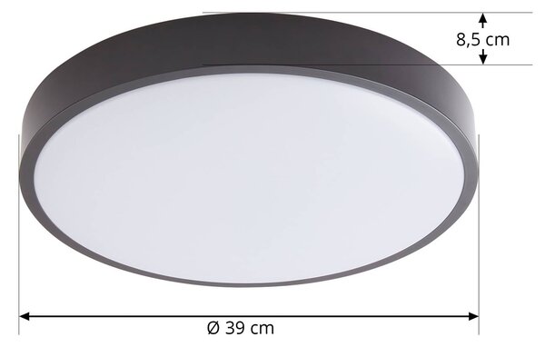 Lindby Smart LED-es mennyezeti lámpa Innes fekete 38cm RGB CCT Tuya, dimmelhető, Fekete, Nappali / Étkező, fém, Modern