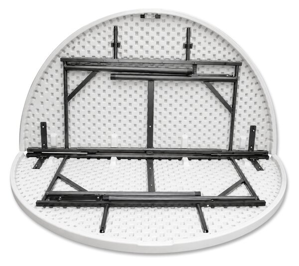 Kerti asztal összecsukható Ø122 cm HDPE, fehér