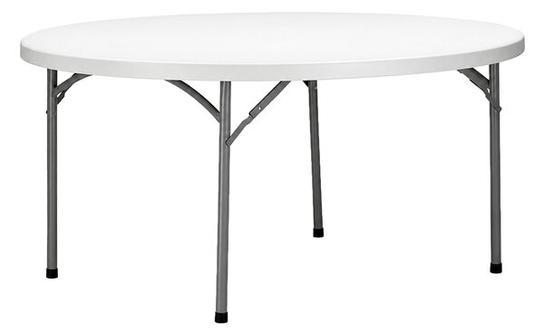 Kerti asztal összecsukható Ø122 cm HDPE, fehér