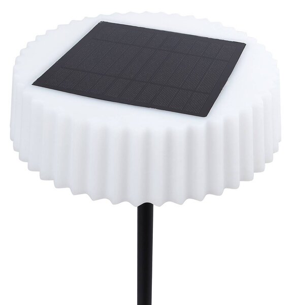 Lindby LED-es szolár állólámpa Samine, fekete, fém, fényerőszabályozható, dimmelhető, Fekete, fém, Modern