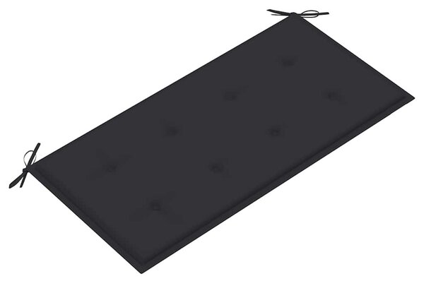 Tömör tíkfa kerti pad antracitszürke párnával 112 cm