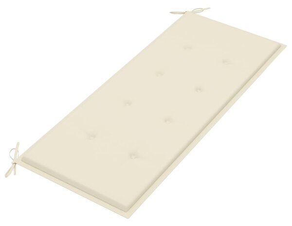 2 személyes tömör eukaliptuszfa kerti pad párnával 120 cm