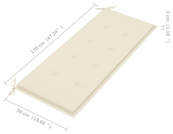 Összecsukható bambusz kerti pad párnával 118 cm